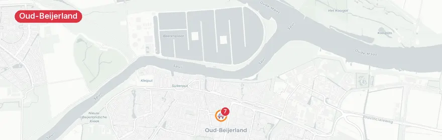 Kaart van Reanimatie Julianastraat Oud-Beijerland, traumahelikopter...