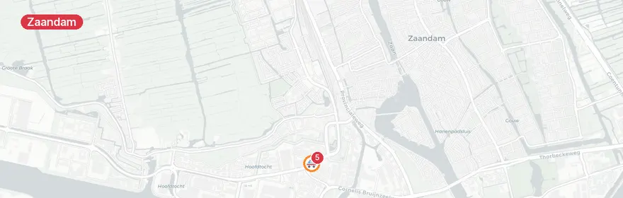 Kaart van Reanimatie Kleine Tocht Zaandam, traumahelikopter gealarm...