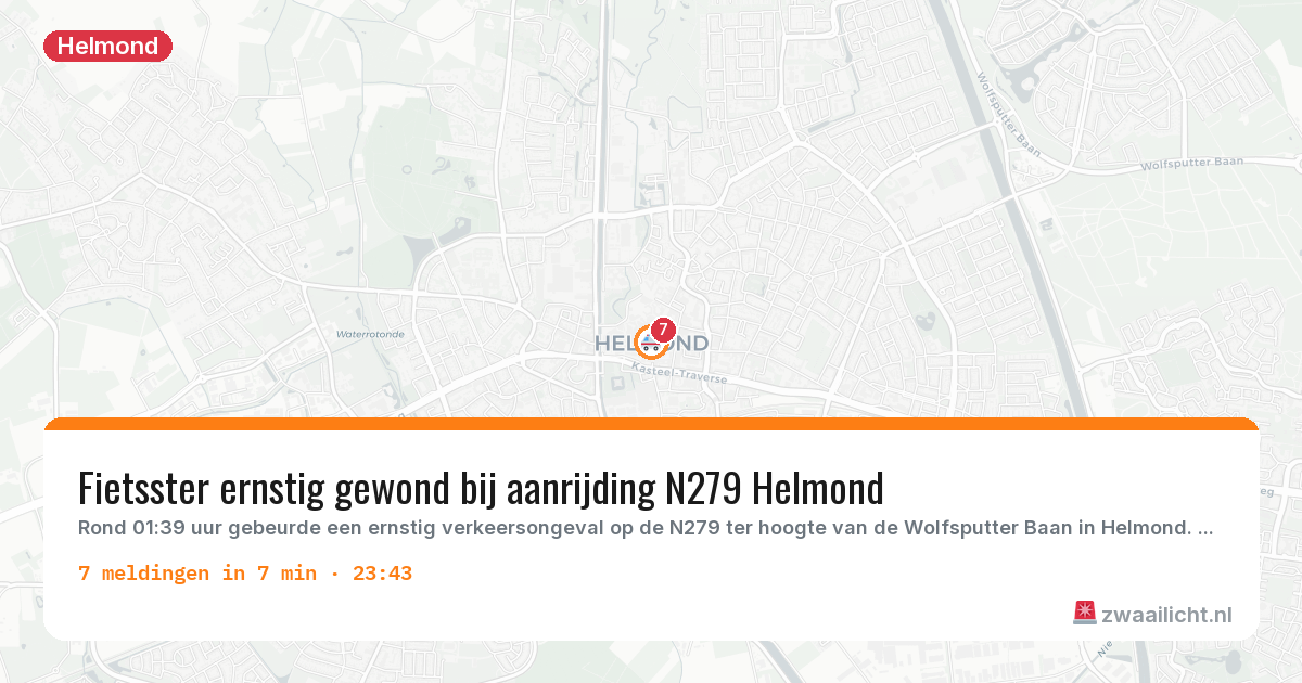 Kaart van de activiteitspiek bij Helmond