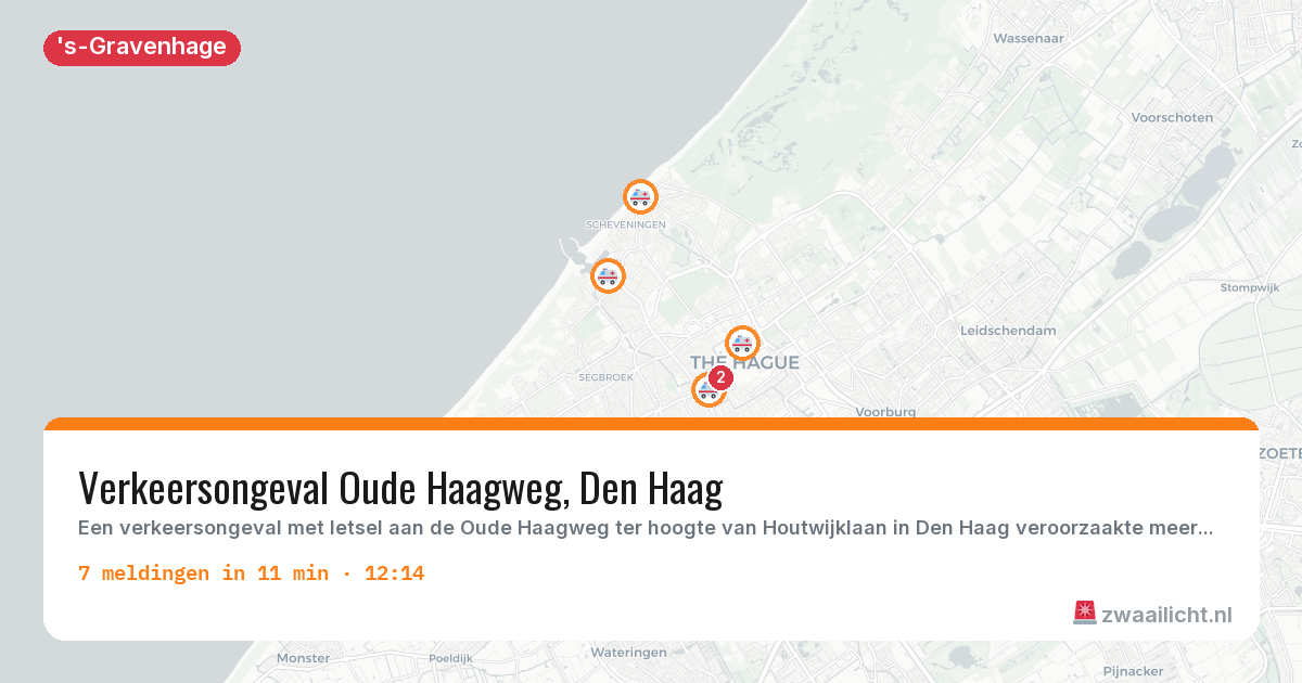 Kaart van de activiteitspiek bij 's-Gravenhage