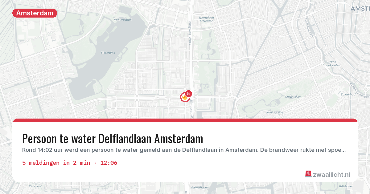 Kaart van de activiteitspiek bij Amsterdam