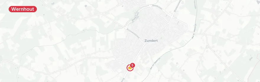 Kaart van Letselongeluk Wernhoutseweg, Wernhout