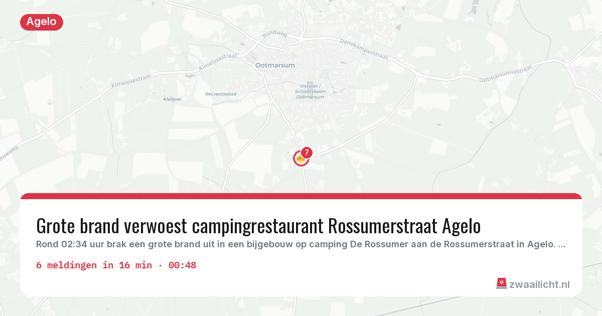 Kaart van de activiteitspiek bij Agelo