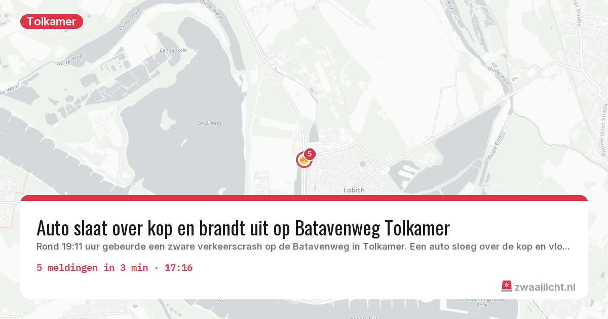Kaart van de activiteitspiek bij Tolkamer