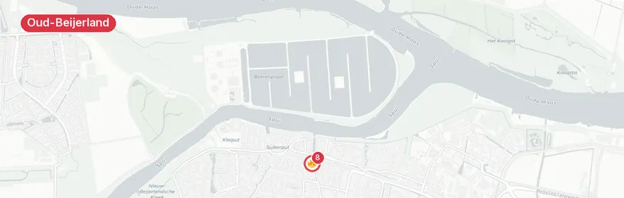 Kaart van Reanimatie Westvoorstraat Oud-Beijerland