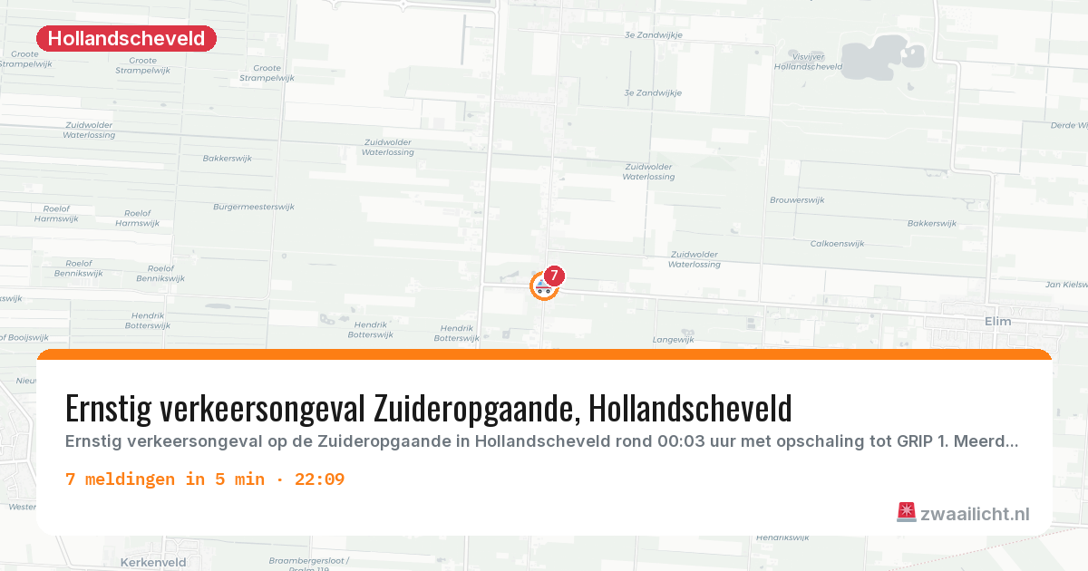Kaart van de activiteitspiek bij Hollandscheveld