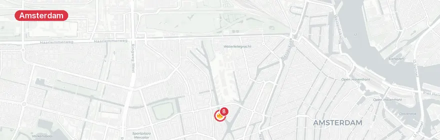 Kaart van Dodelijke brand woonboot Geuzenkade Amsterdam