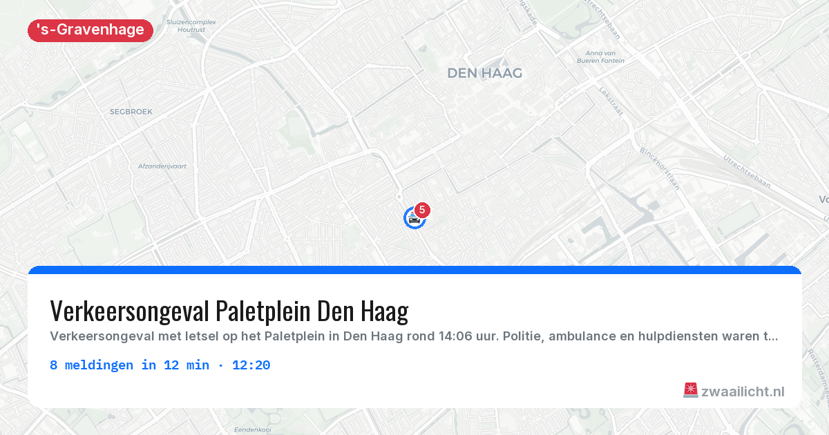 Kaart van de activiteitspiek bij 's-Gravenhage