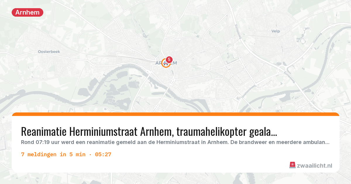 Kaart van de activiteitspiek bij Arnhem