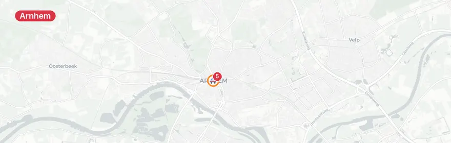 Kaart van Reanimatie Herminiumstraat Arnhem, traumahelikopter geala...
