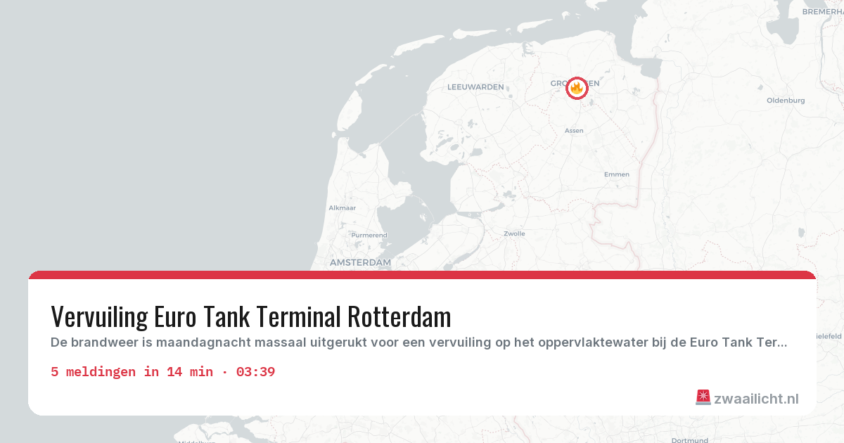 Kaart van de activiteitspiek bij Brandweer