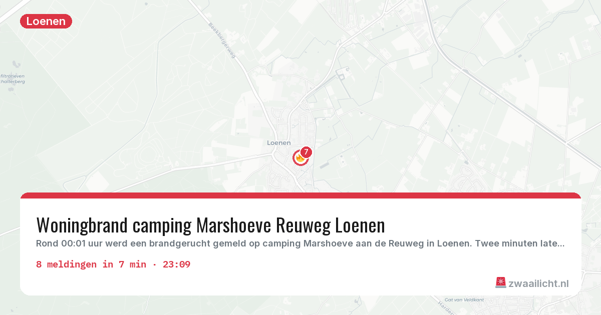 Kaart van de activiteitspiek bij Loenen