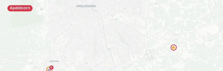 Kaart van Bedrijfsongeval IJsseldijk Apeldoorn