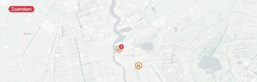 Kaart van Ongeval met letsel Boere Jonkerplein Zaandam