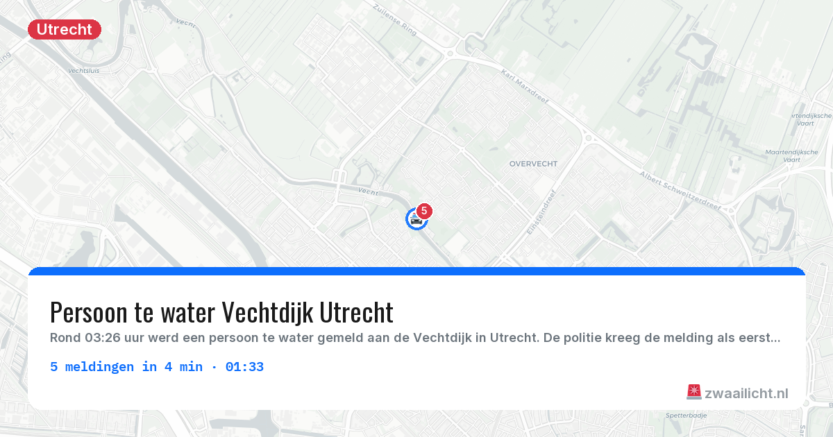 Kaart van de activiteitspiek bij Utrecht