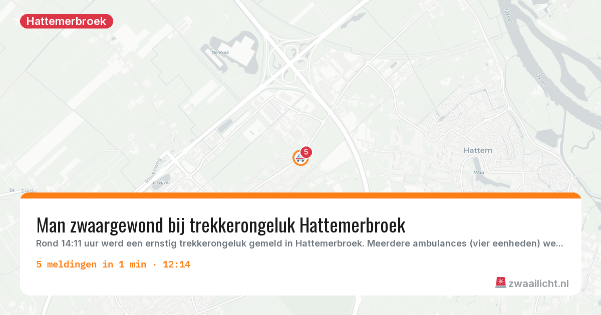 Kaart van de activiteitspiek bij Hattemerbroek