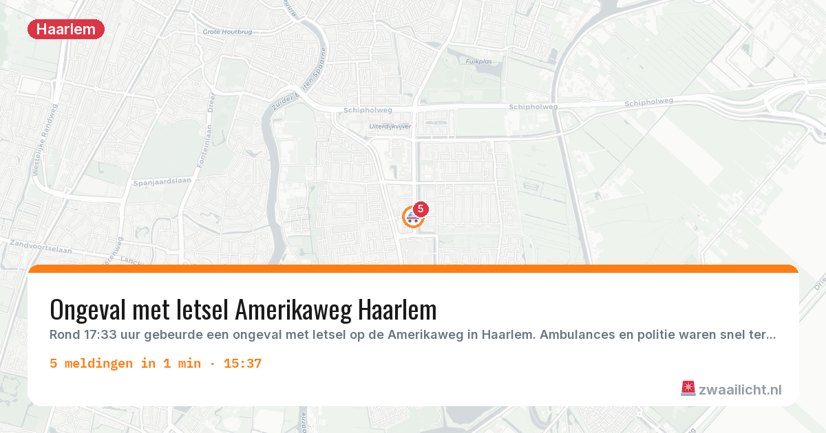 Kaart van de activiteitspiek bij Haarlem