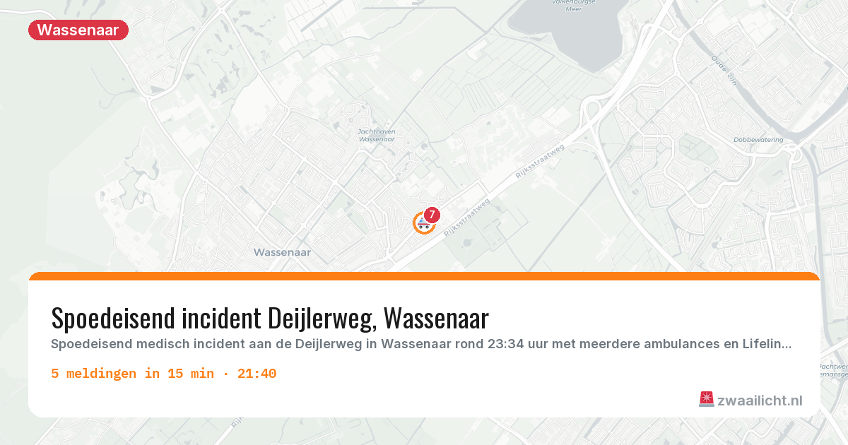 Kaart van de activiteitspiek bij Wassenaar