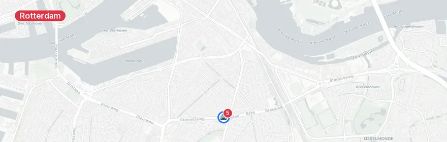 Kaart van Verkeersongeval met letsel Strevelsweg Rotterdam
