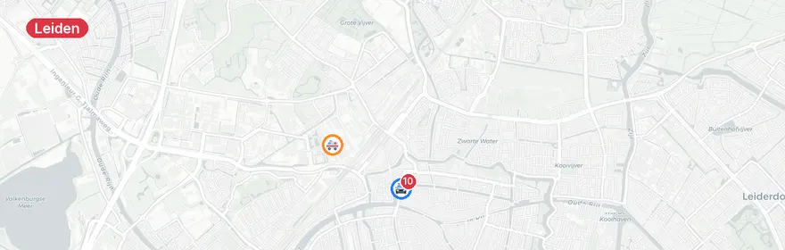 Kaart van Mogelijke drenkeling Turfmarkt Leiden — niemand aangetroffen