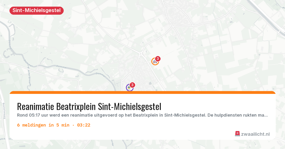 Kaart van de activiteitspiek bij Sint-Michielsgestel