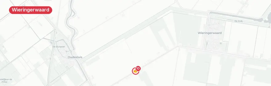 Kaart van Grote brand schuur en woning Noord Zijperweg Wieringerwaard