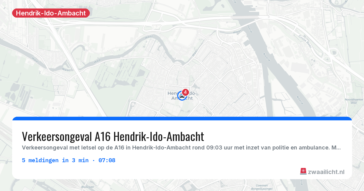 Kaart van de activiteitspiek bij Hendrik-Ido-Ambacht