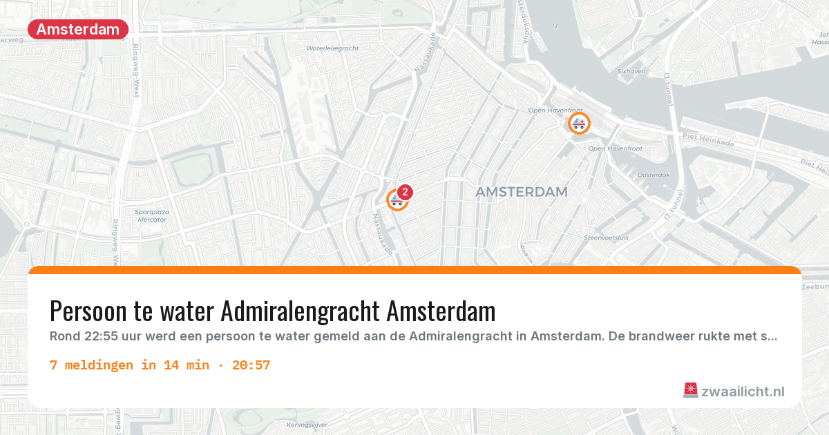 Kaart van de activiteitspiek bij Amsterdam