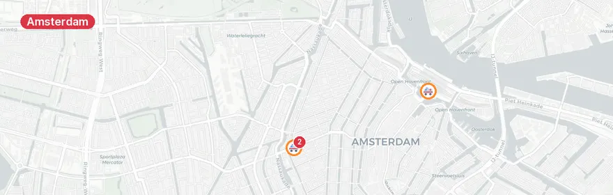 Kaart van Persoon te water Admiralengracht Amsterdam