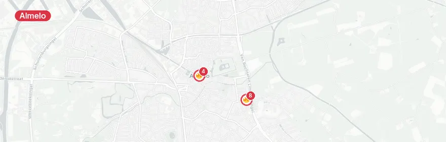 Kaart van Zeer grote brand flat Hofkampstraat Almelo