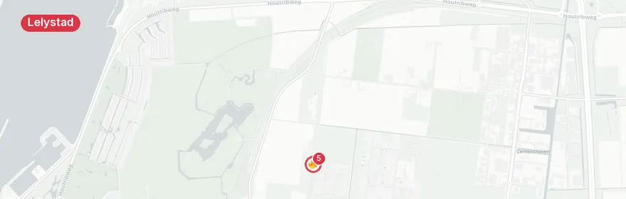Kaart van Bosbrand Beginweg Lelystad snel onder controle