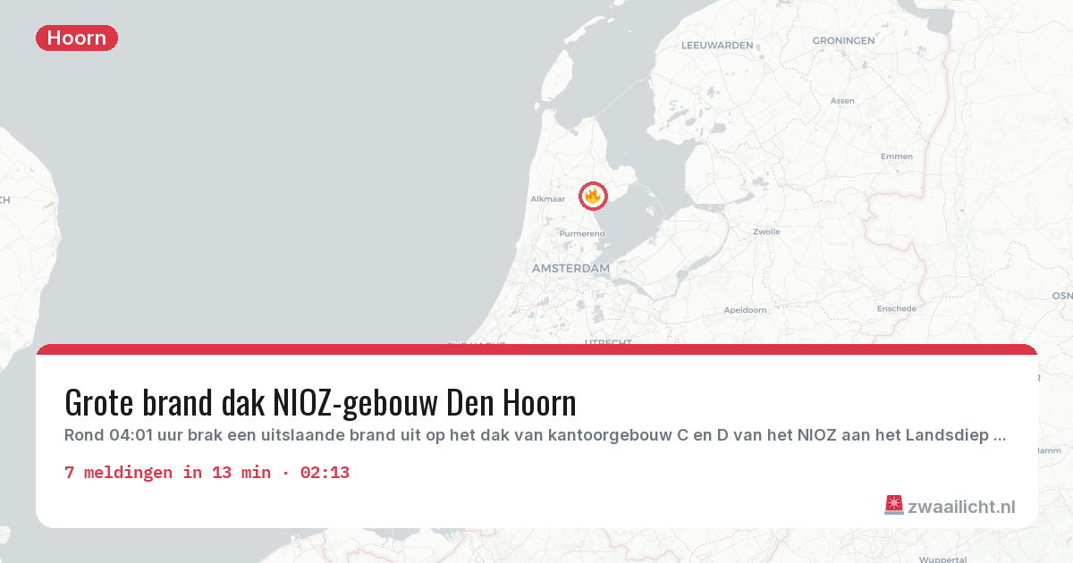 Kaart van de activiteitspiek bij Hoorn