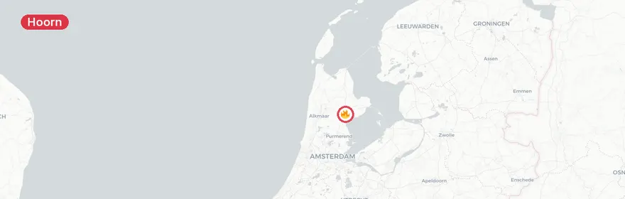 Kaart van Grote brand dak NIOZ-gebouw Den Hoorn