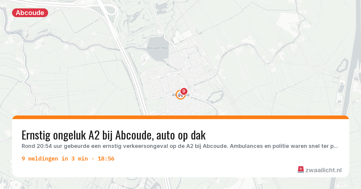 Kaart van de activiteitspiek bij Abcoude