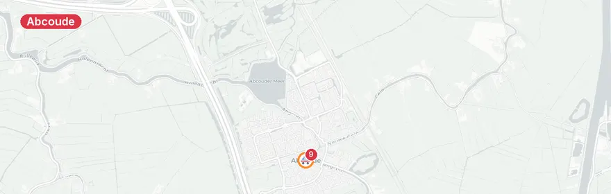 Kaart van Ernstig ongeluk A2 bij Abcoude, auto op dak