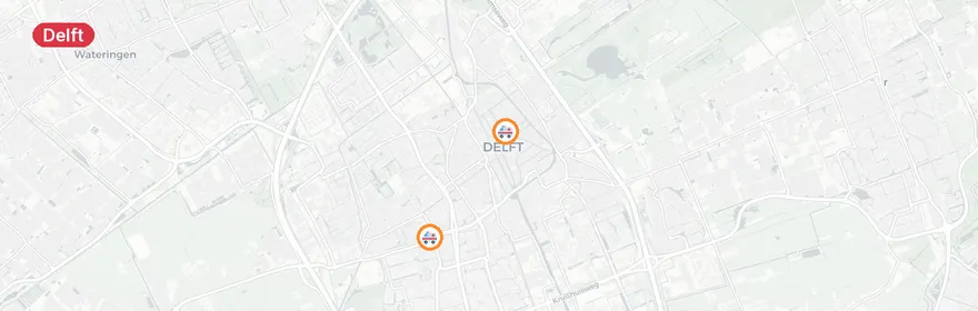 Kaart van Frontale botsing Valkenlaan-Buizerdlaan Delft