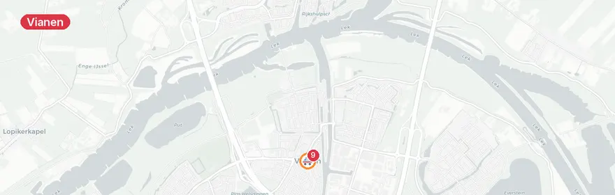 Kaart van Verkeersongeval A2 Vianen, meerdere gewonden