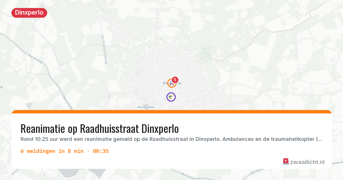 Kaart van de activiteitspiek bij Dinxperlo