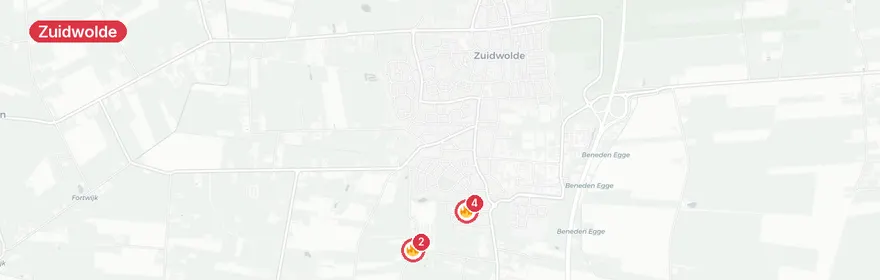Kaart van Woningbrand Tripklompen Zuidwolde