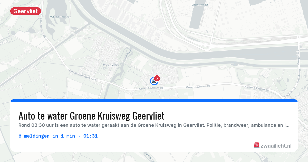 Kaart van de activiteitspiek bij Geervliet