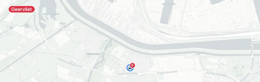Kaart van Auto te water Groene Kruisweg Geervliet