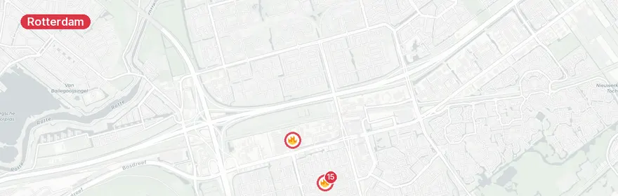 Kaart van Gaslekkage Berlagestraat Rotterdam, flat ontruimd