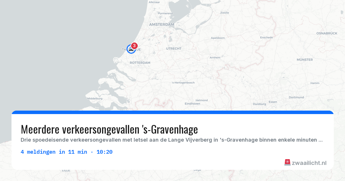 Kaart van de activiteitspiek bij Politie