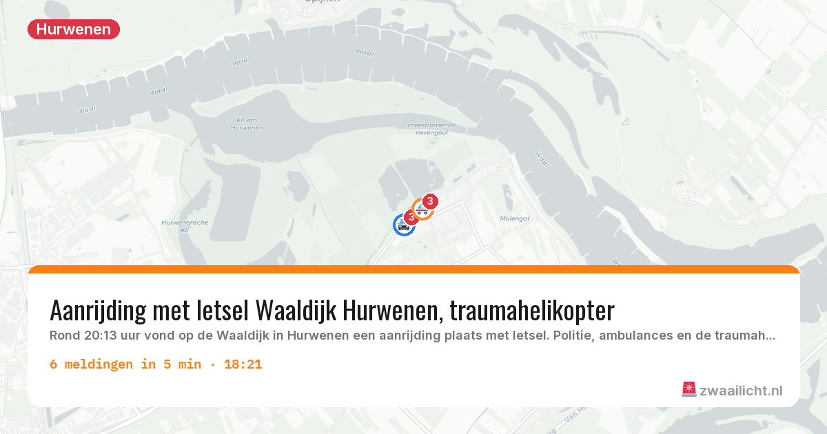Kaart van de activiteitspiek bij Hurwenen