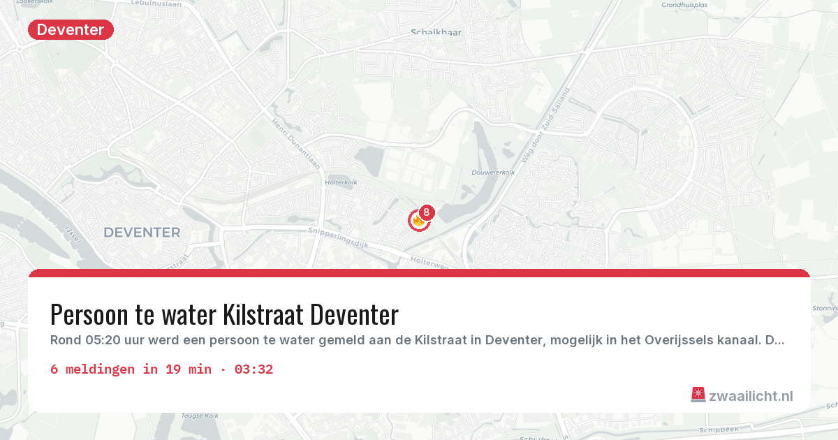 Kaart van de activiteitspiek bij Deventer