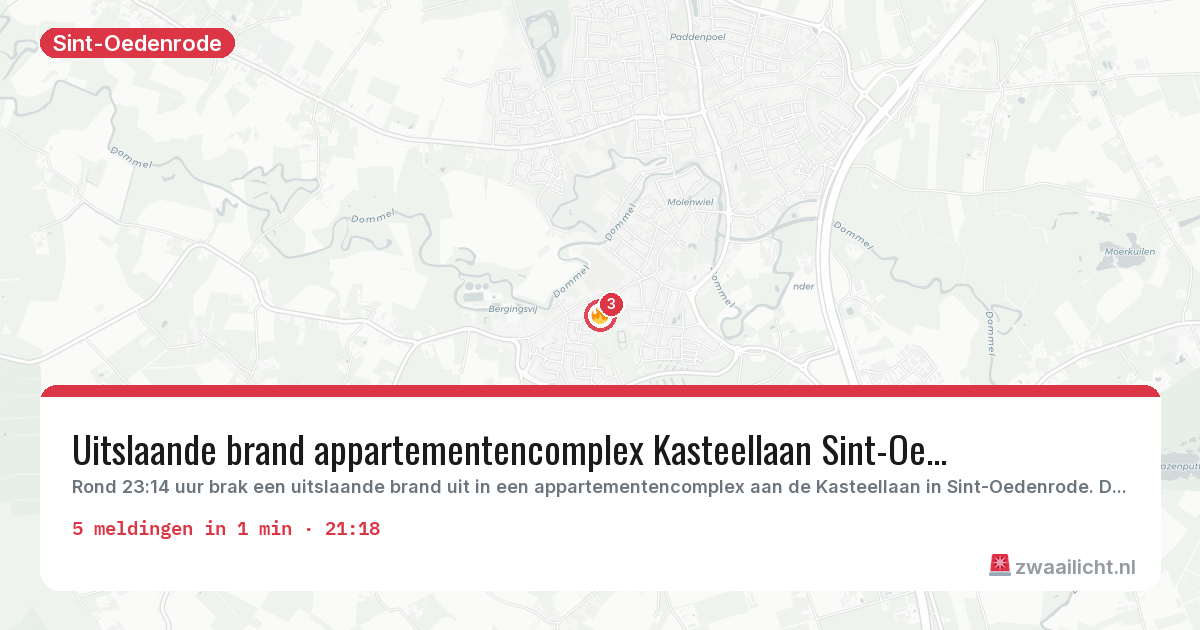 Kaart van de activiteitspiek bij Sint-Oedenrode