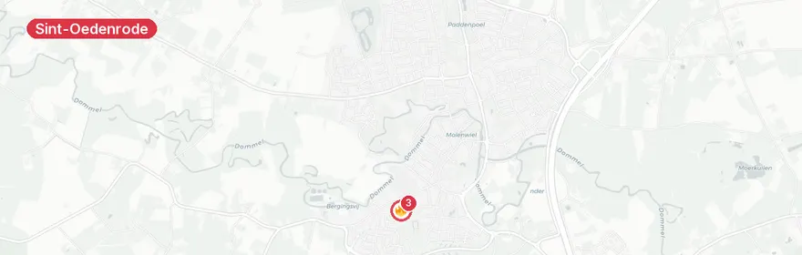 Kaart van Uitslaande brand appartementencomplex Kasteellaan Sint-Oe...