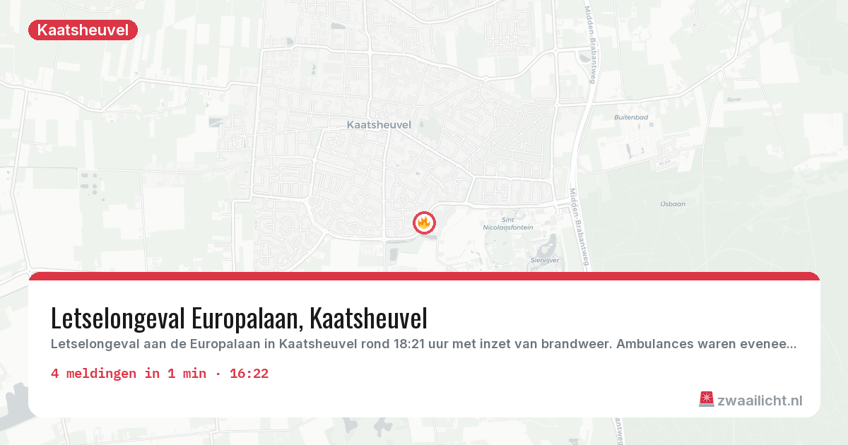 Kaart van de activiteitspiek bij Kaatsheuvel