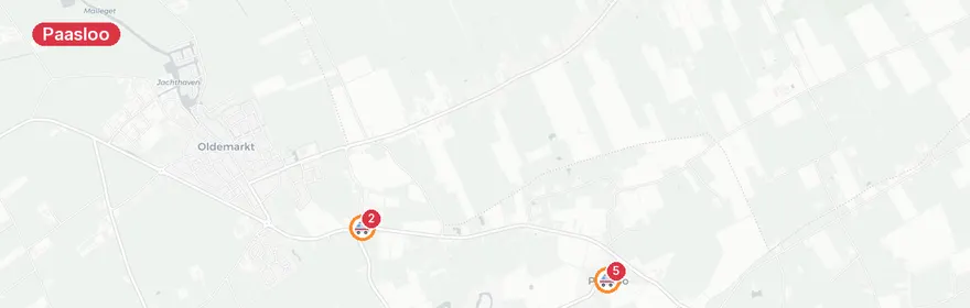 Kaart van Meervoudig A1-incident Paasloerweg, Paasloo