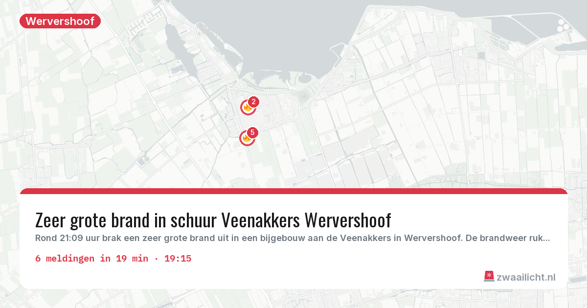 Kaart van de activiteitspiek bij Wervershoof
